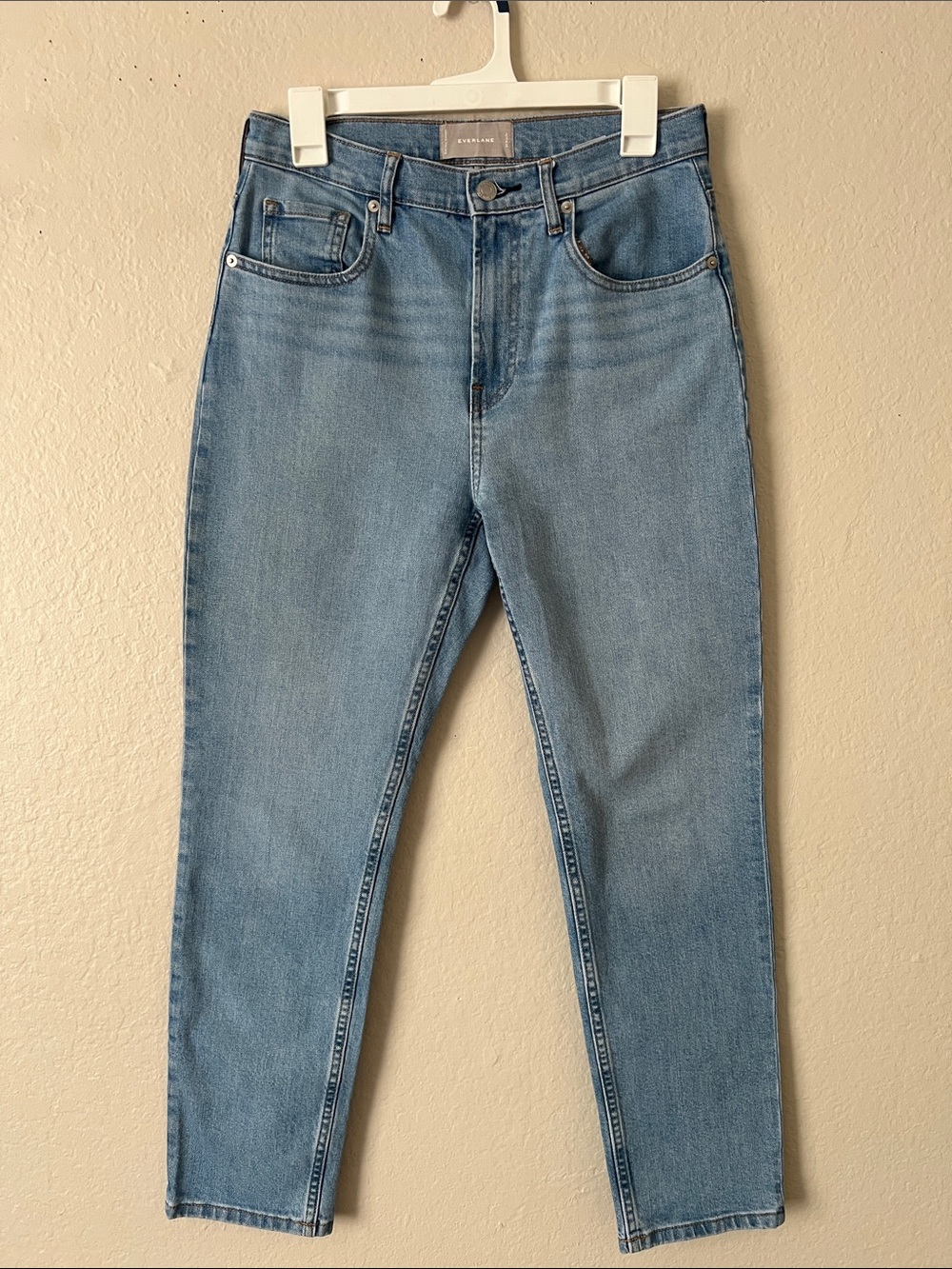 Like New! EVERLANE High Waist Straight Leg Jeans Light Wash Size 29R
